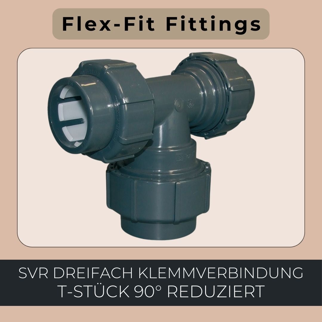 Flex-Fit T-St&uuml;ck 90&deg; reduziert