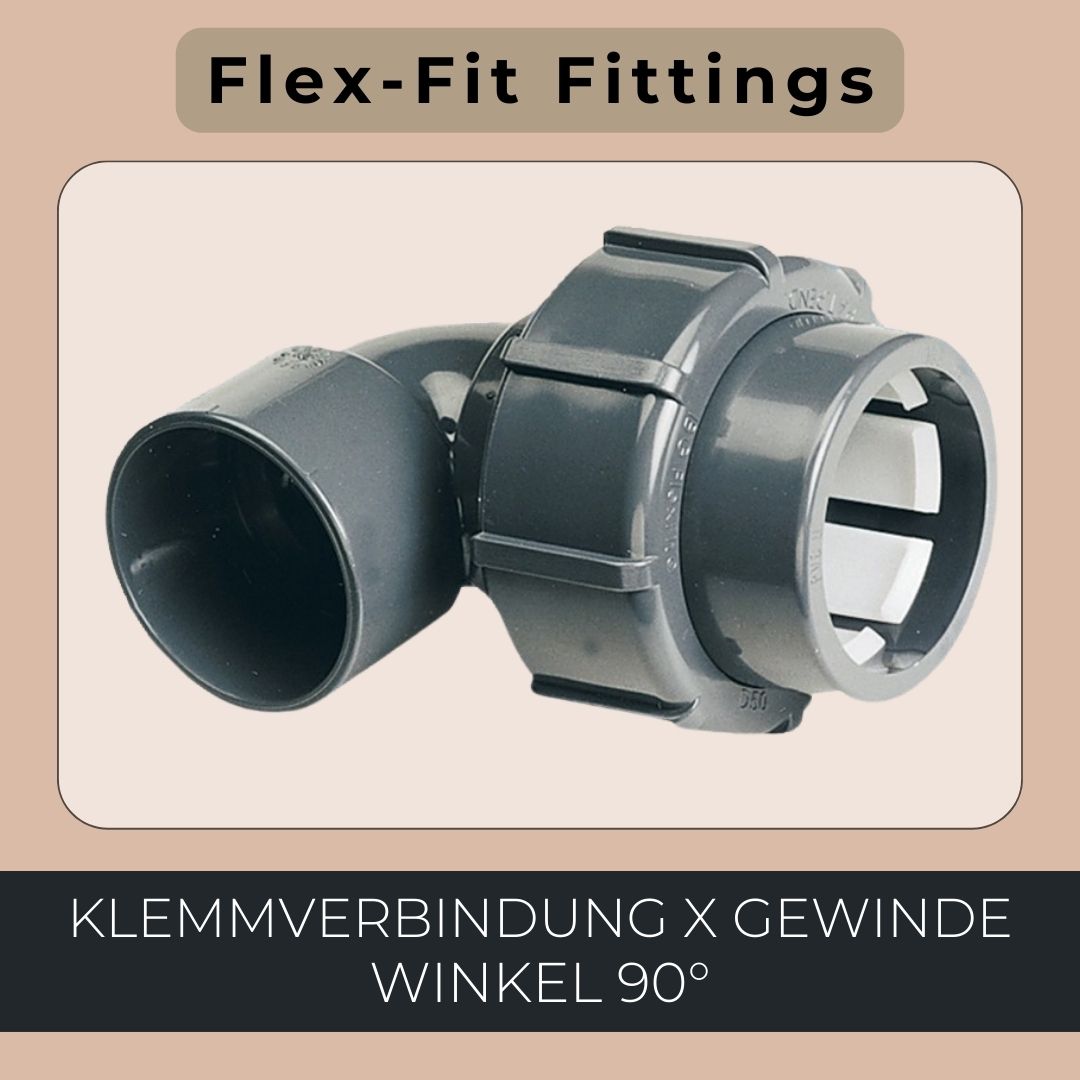 Flex-Fit Winkel 90&deg; Klemmverbindung x Gewinde