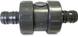 PVC Rückschlagventil mit 2x 38mm Tülle
