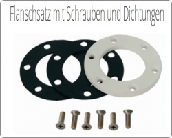 Flanschsatz mit Schrauben und Dichtungen, 10,5 cm