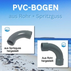 PVC-BOGEN 90° aus Rohr und Spitzguss