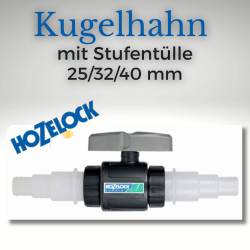 Kugelhahn mit Stufenschlauchtülle 25/32/40 mm