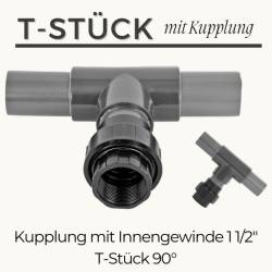 PVC-Element bestehend aus: Kupplung mit IG, T-Stück und PVC-Druckrohr 50 mm