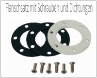 Flanschsatz mit Schrauben und Dichtungen, 10,5 cm