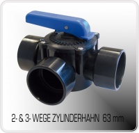 3-Wege Zylinderhahn 63 mm ABS