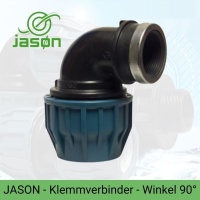 PP - WINKEL 90° KLEMMVERBINDUNG + INNENGEWINDE