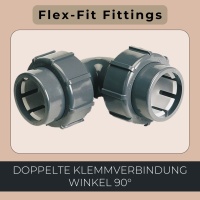 Flex-Fit Winkel 90° Doppelte Klemmverbindung